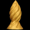 6.49in 7.67in 9.05in 9.84in Golden Silicone Spiral Thread Masturbation Dildo