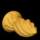 6.49in 7.67in 9.05in 9.84in Golden Silicone Spiral Thread Masturbation Dildo