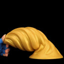 6.49in 7.67in 9.05in 9.84in Golden Silicone Spiral Thread Masturbation Dildo