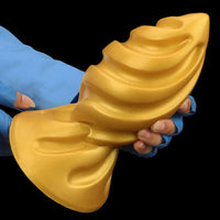 6.49in 7.67in 9.05in 9.84in Golden Silicone Spiral Thread Masturbation Dildo