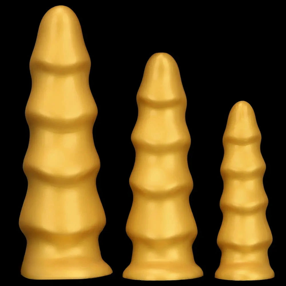 6.49in 8.26in 10.03in Golden Silicone Fantasy Dildo For Couples Intimacy