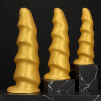 6.49in 8.26in 10.03in Golden Silicone Fantasy Dildo For Couples Intimacy