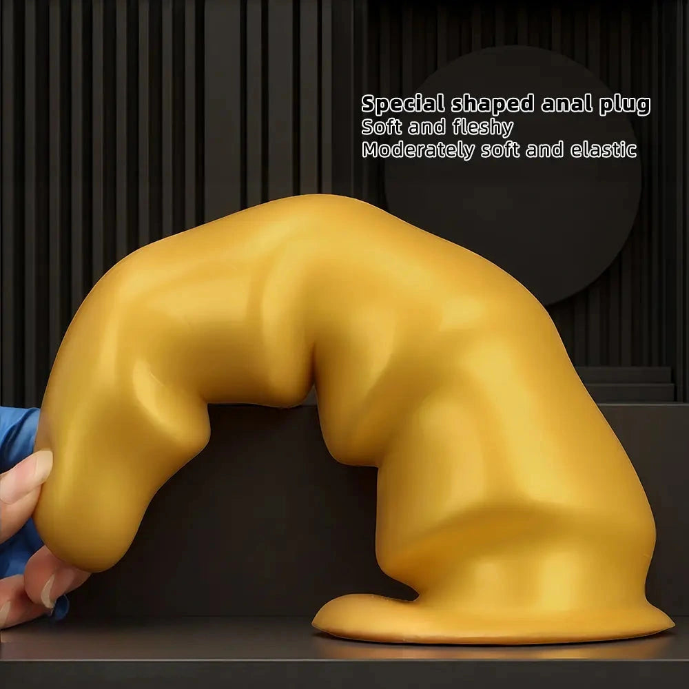 6.49in 8.26in 10.03in Golden Silicone Fantasy Dildo For Couples Intimacy