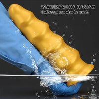 6.49in 8.26in 10.03in Golden Silicone Fantasy Dildo For Couples Intimacy