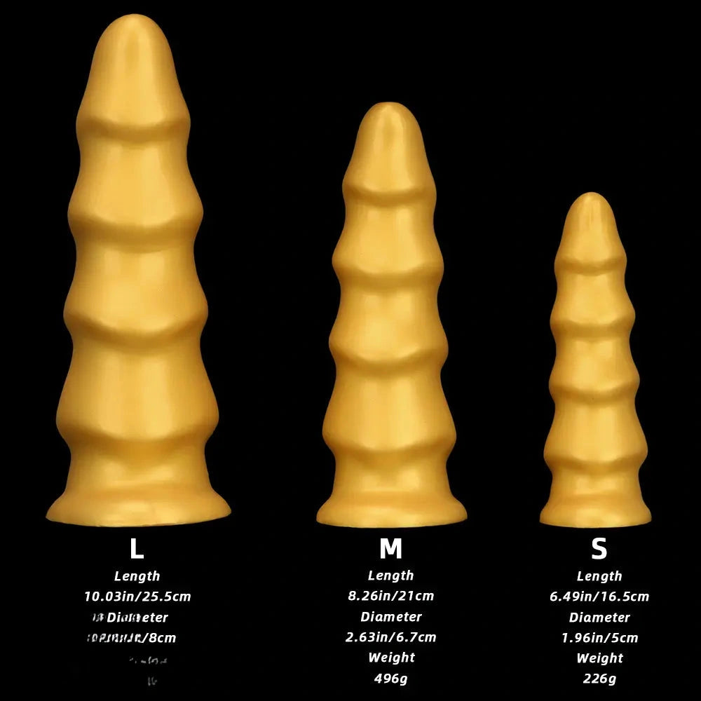 6.49in 8.26in 10.03in Golden Silicone Fantasy Dildo For Couples Intimacy