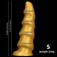 6.49in 8.26in 10.03in Golden Silicone Fantasy Dildo For Couples Intimacy