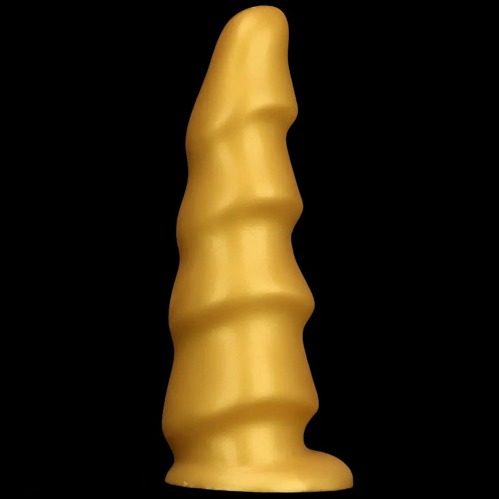 6.49in 8.26in 10.03in Golden Silicone Fantasy Dildo For Couples Intimacy