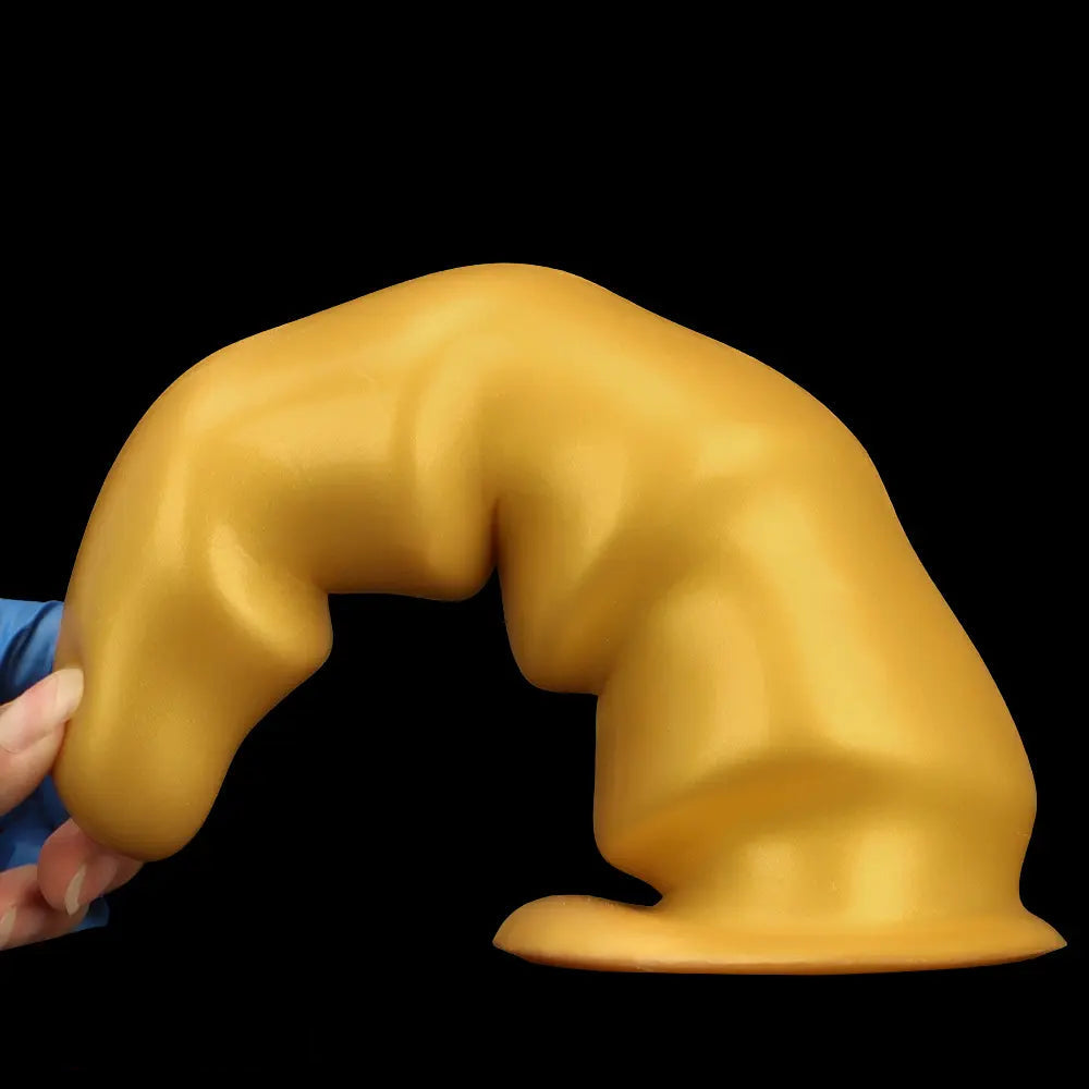 6.49in 8.26in 10.03in Golden Silicone Fantasy Dildo For Couples Intimacy