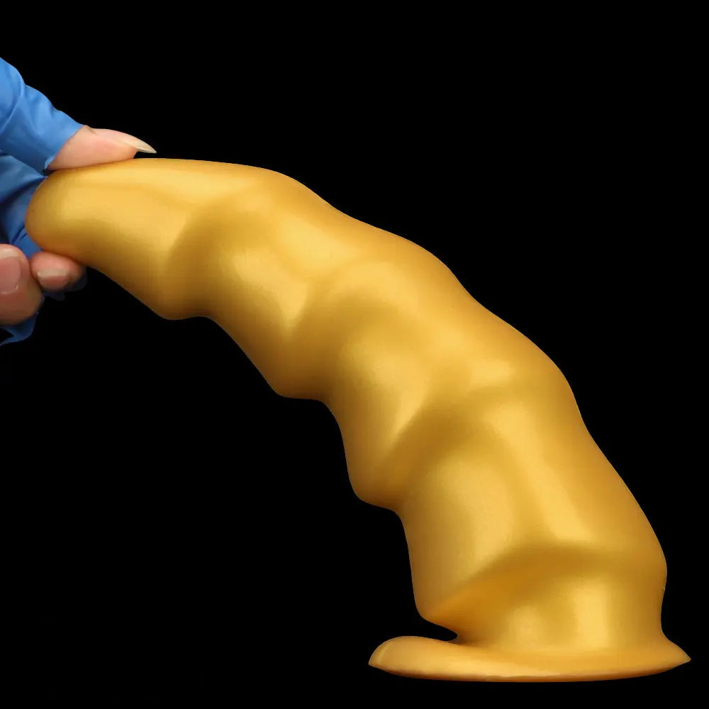 6.49in 8.26in 10.03in Golden Silicone Fantasy Dildo For Couples Intimacy