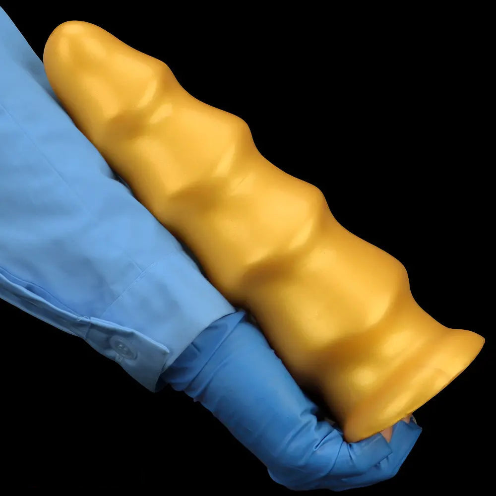 6.49in 8.26in 10.03in Golden Silicone Fantasy Dildo For Couples Intimacy