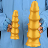 6.49in 8.26in 10.03in Golden Silicone Fantasy Dildo For Couples Intimacy