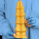 6.49in 8.26in 10.03in Golden Silicone Fantasy Dildo For Couples Intimacy