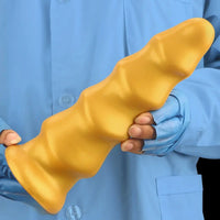 6.49in 8.26in 10.03in Golden Silicone Fantasy Dildo For Couples Intimacy