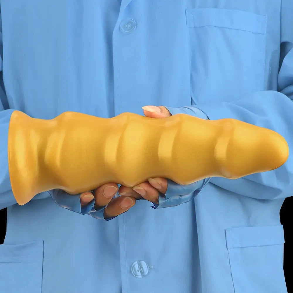 6.49in 8.26in 10.03in Golden Silicone Fantasy Dildo For Couples Intimacy