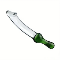 6.49in 8.26in Glass Dual Heads Dildo For Anal Vaginal Stimulation