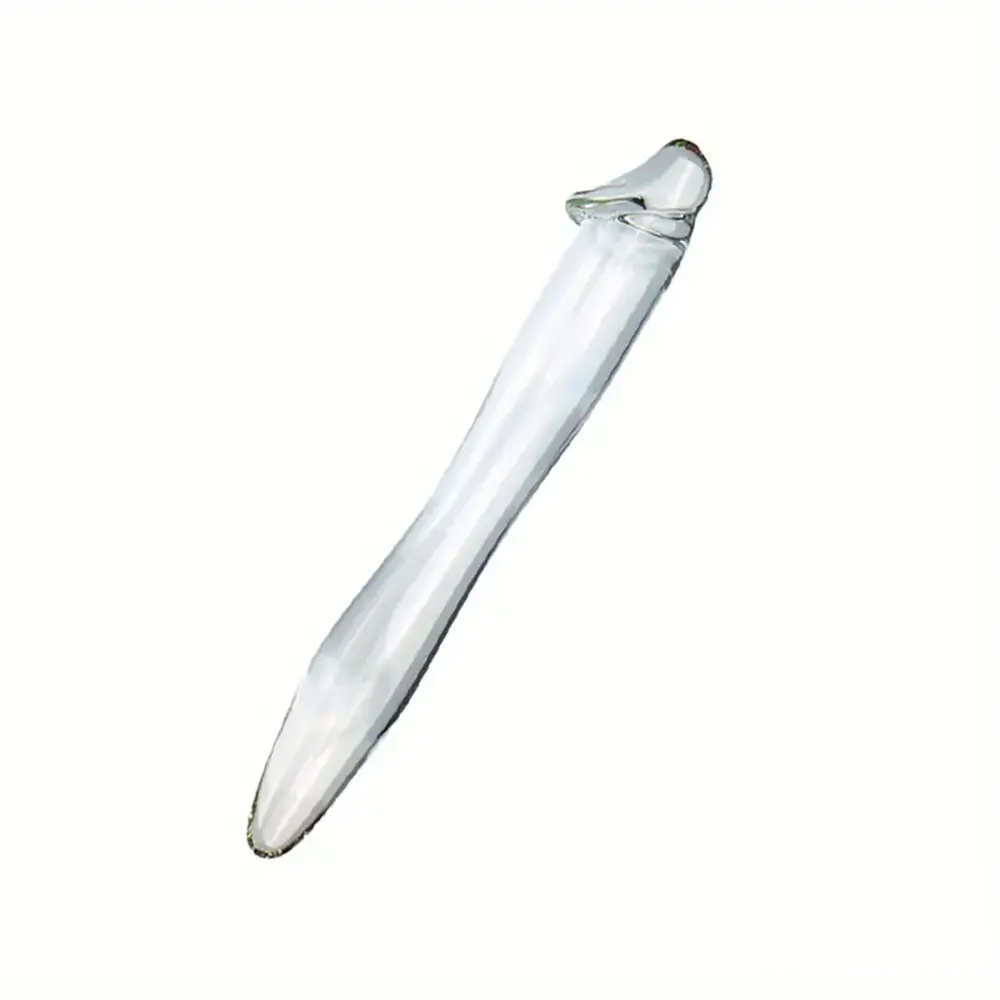 6.49in 8.26in Glass Dual Heads Dildo For Anal Vaginal Stimulation