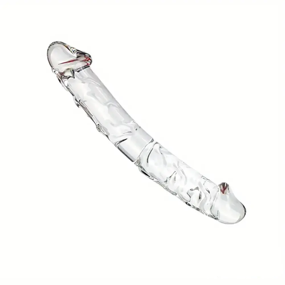 6.49in 8.26in Glass Dual Heads Dildo For Anal Vaginal Stimulation