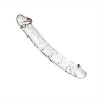 6.49in 8.26in Glass Dual Heads Dildo For Anal Vaginal Stimulation