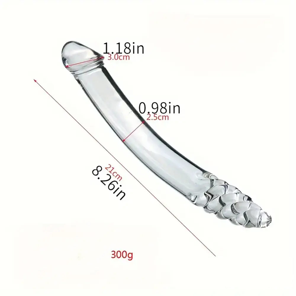 6.49in 8.26in Glass Dual Heads Dildo For Anal Vaginal Stimulation