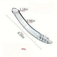 6.49in 8.26in Glass Dual Heads Dildo For Anal Vaginal Stimulation