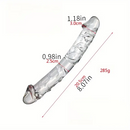 6.49in 8.26in Glass Dual Heads Dildo For Anal Vaginal Stimulation