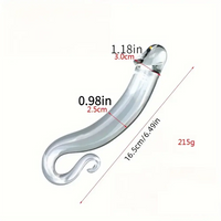6.49in 8.26in Glass Dual Heads Dildo For Anal Vaginal Stimulation