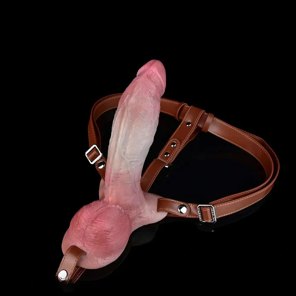 6.49in 8.46in Durable Manual Play Strap on Dual Density Silicone Solid Dildo