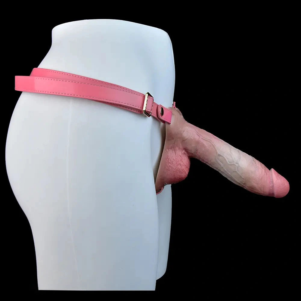 6.49in 8.46in Durable Manual Play Strap on Dual Density Silicone Solid Dildo