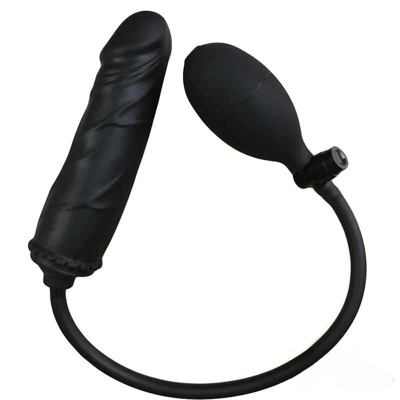 6.49in Black Silicone Inflatable Dildo Adult Sex Toy