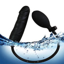6.49in Black Silicone Inflatable Dildo Adult Sex Toy