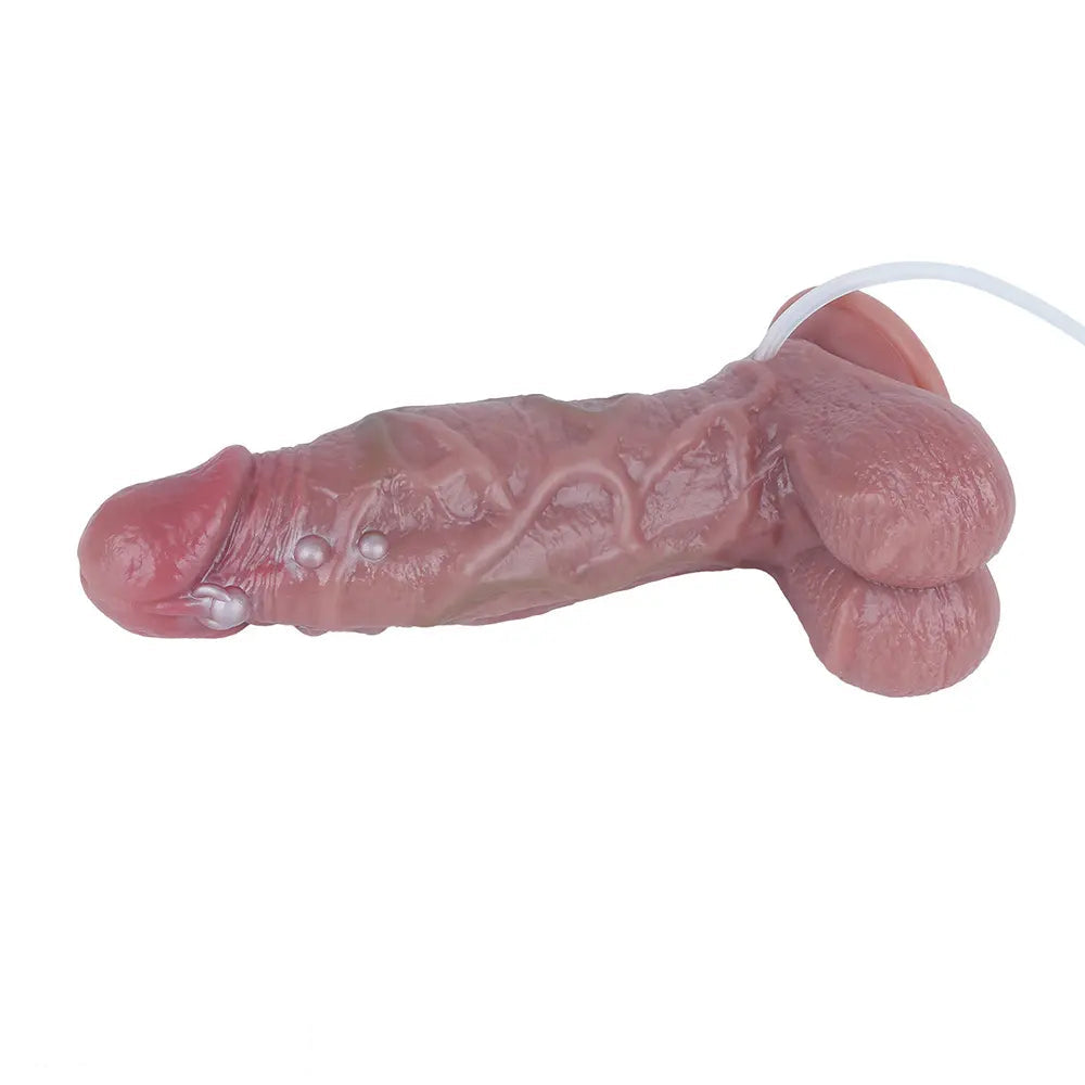 6.49in Double Layer Squirting Strap on Dildo Game Love Tool For Couples