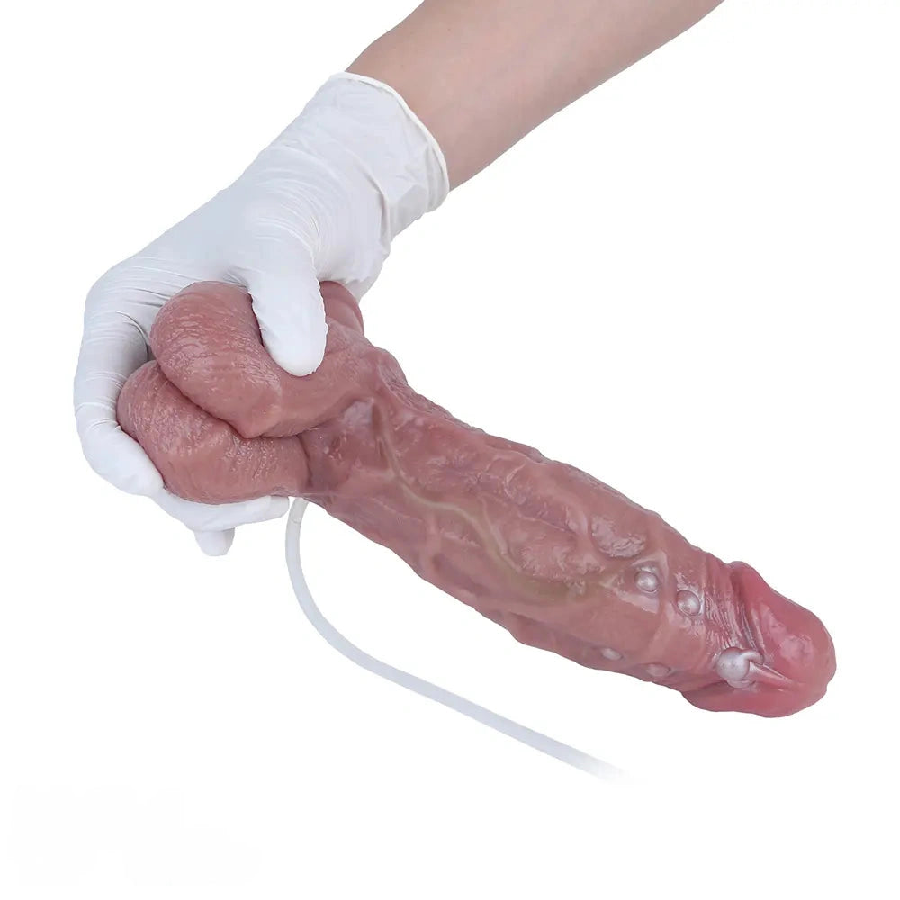 6.49in Double Layer Squirting Strap on Dildo Game Love Tool For Couples