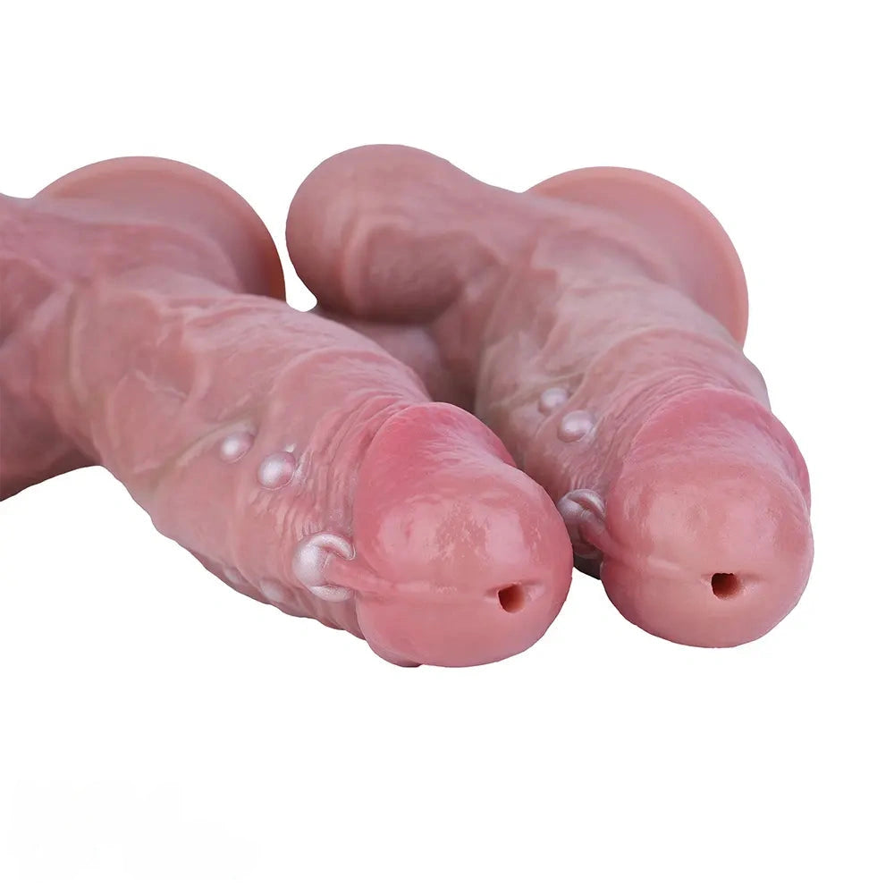 6.49in Double Layer Squirting Strap on Dildo Game Love Tool For Couples