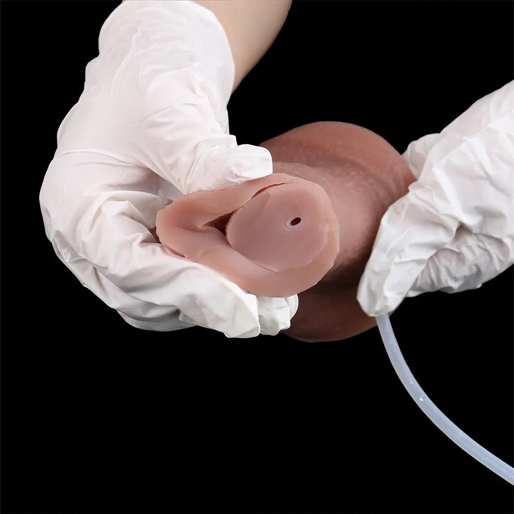 6.49in Double Layer Squirting Strap on Dildo Game Love Tool For Couples