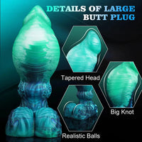 6.49in Fantasy Creature Knot Silicone Dildo with Suction Cup Base