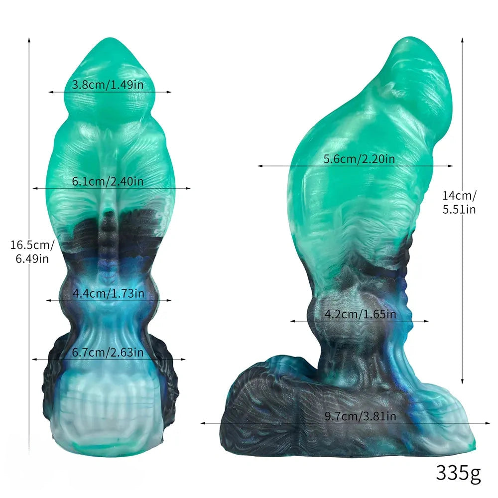 6.49in Fantasy Creature Knot Silicone Dildo with Suction Cup Base