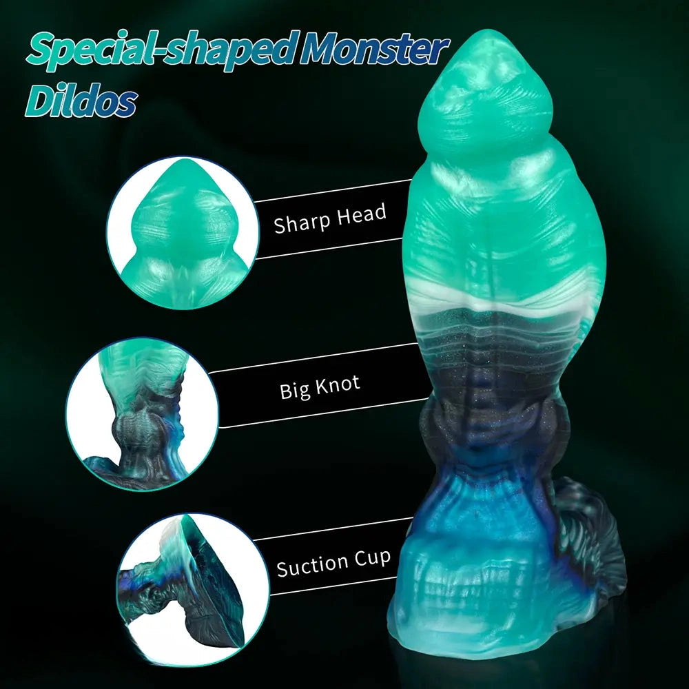 6.49in Fantasy Creature Knot Silicone Dildo with Suction Cup Base