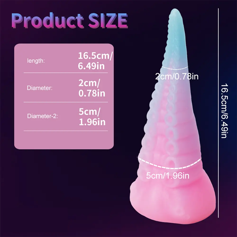 6.49in Luminous Soft Tentacle Octopus Silicone Animal Dildo For Anus