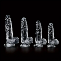 6.4in 7in 8in 9in Clear Real Cock Dildo For G-Spot Vaginal Sex Stimulation