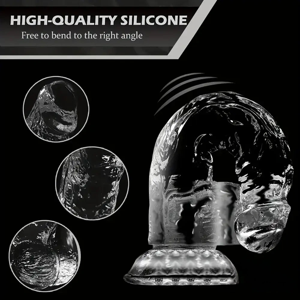 6.4in 7in 8in 9in Clear Real Cock Dildo For G-Spot Vaginal Sex Stimulation