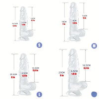 6.4in 7in 8in 9in Clear Real Cock Dildo For G-Spot Vaginal Sex Stimulation