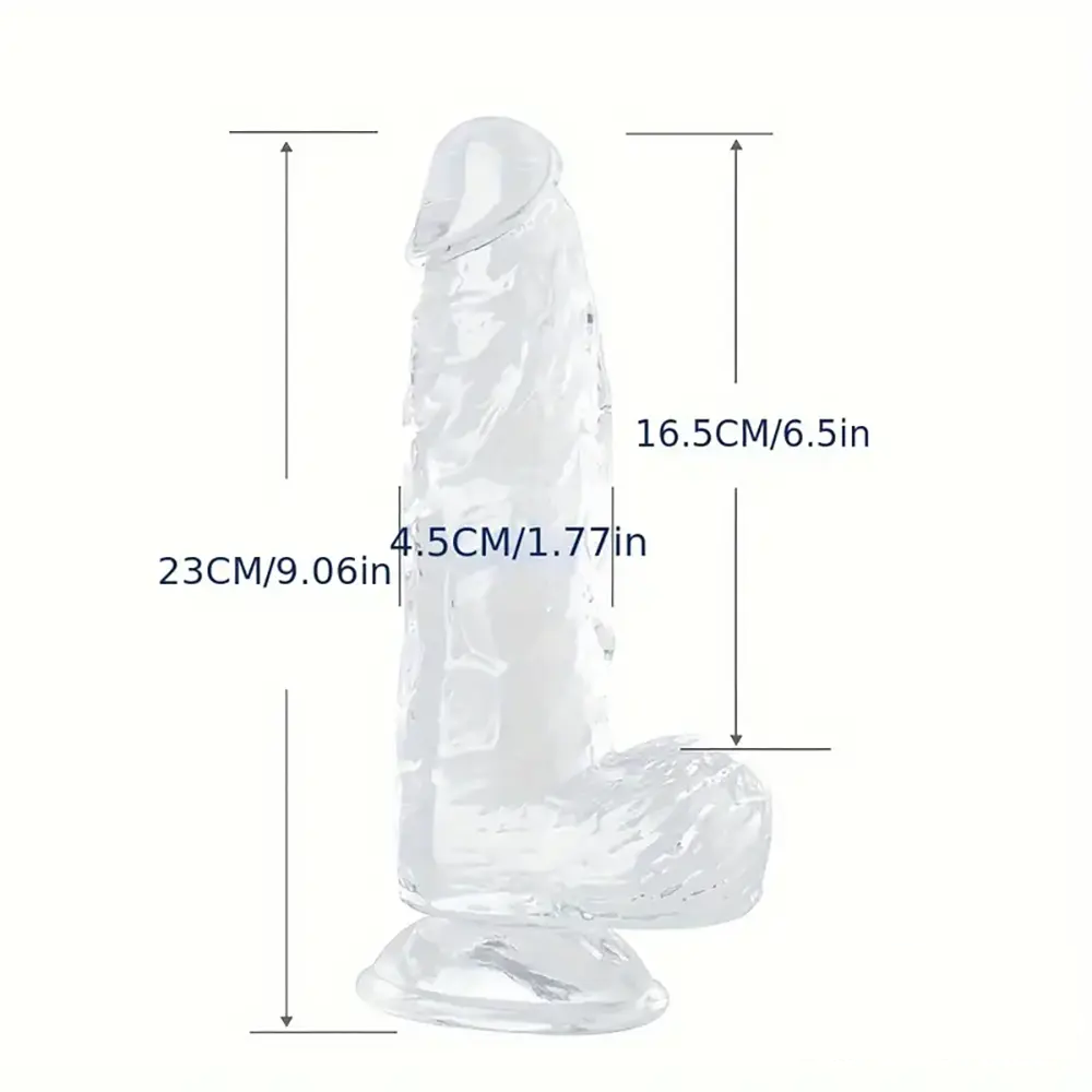6.4in 7in 8in 9in Clear Real Cock Dildo For G-Spot Vaginal Sex Stimulation