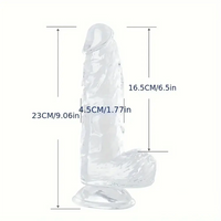 6.4in 7in 8in 9in Clear Real Cock Dildo For G-Spot Vaginal Sex Stimulation