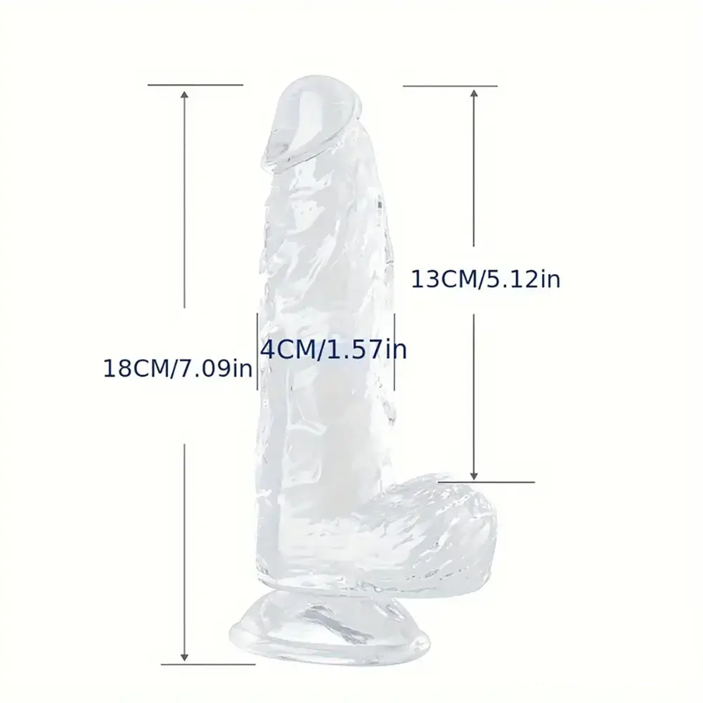 6.4in 7in 8in 9in Clear Real Cock Dildo For G-Spot Vaginal Sex Stimulation