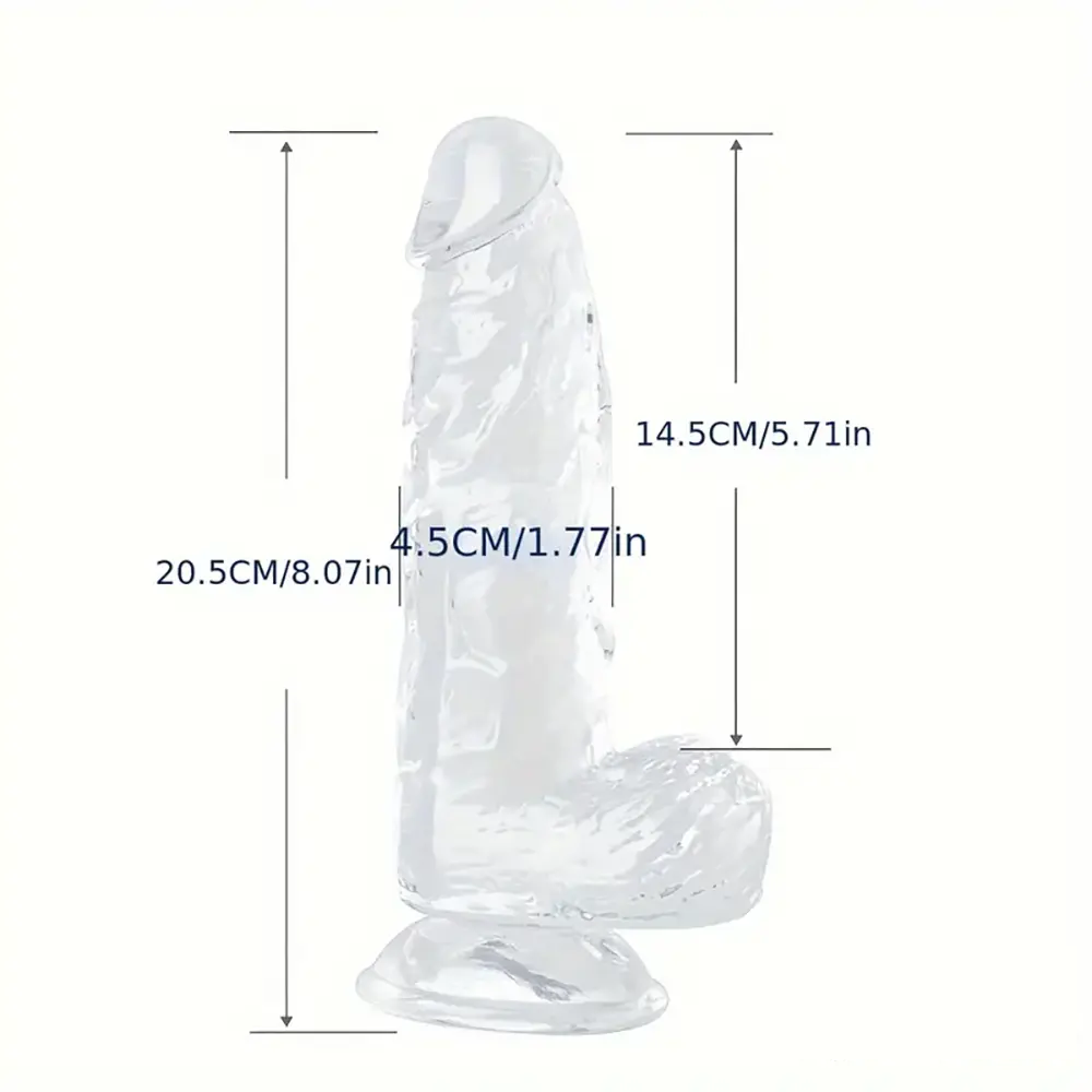 6.4in 7in 8in 9in Clear Real Cock Dildo For G-Spot Vaginal Sex Stimulation
