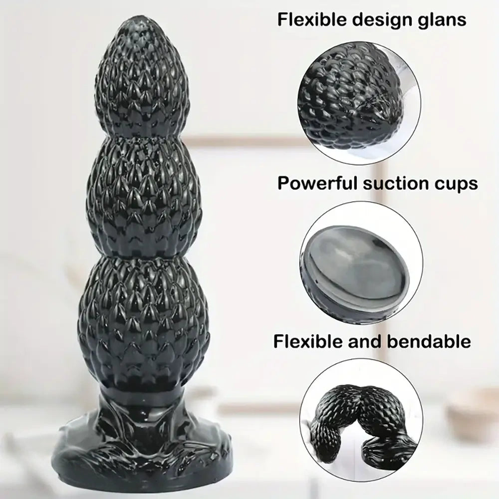 6.4in 8.4in 10.8in Monster Ribbed Butt Plug Dildo For Multiple Use