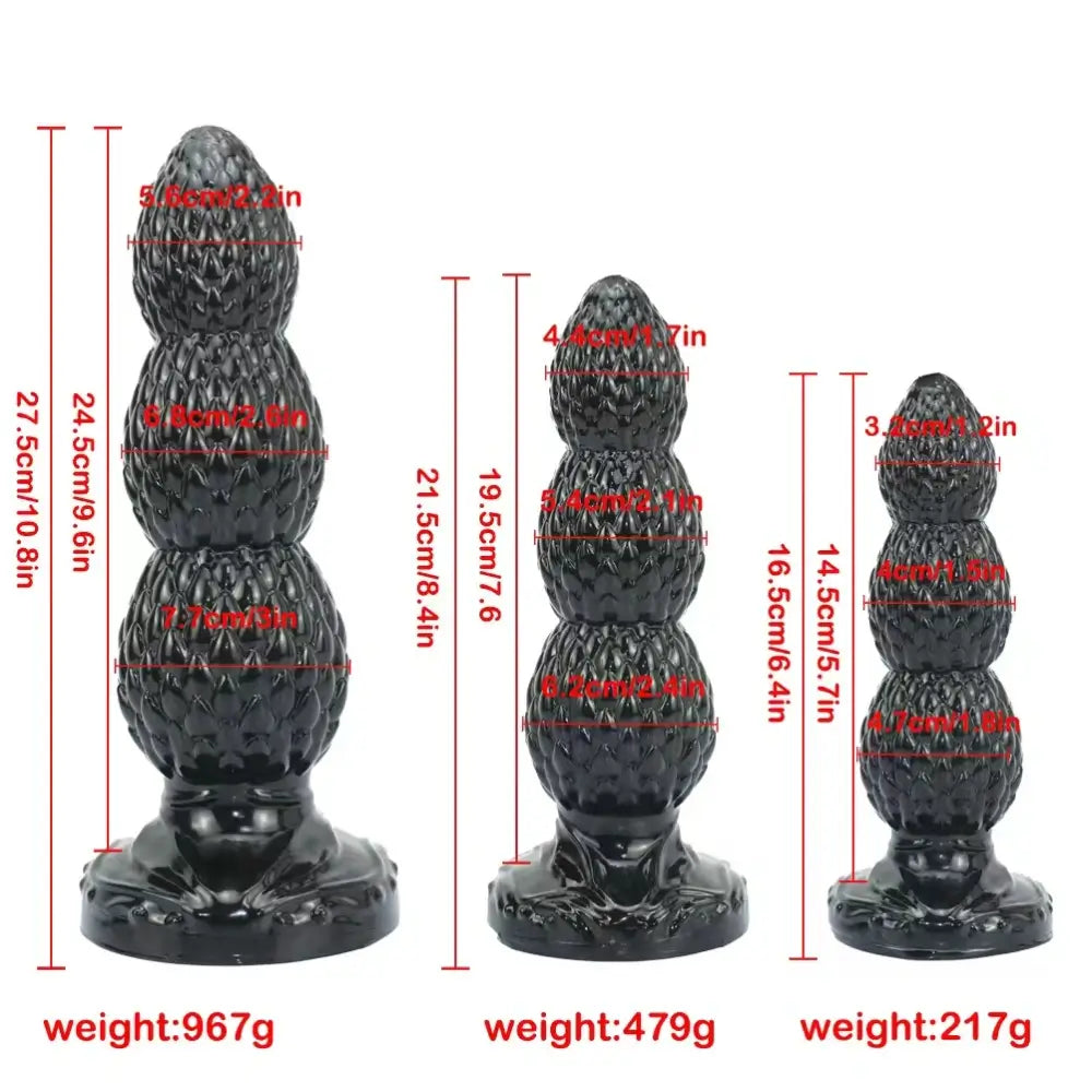 6.4in 8.4in 10.8in Monster Ribbed Butt Plug Dildo For Multiple Use