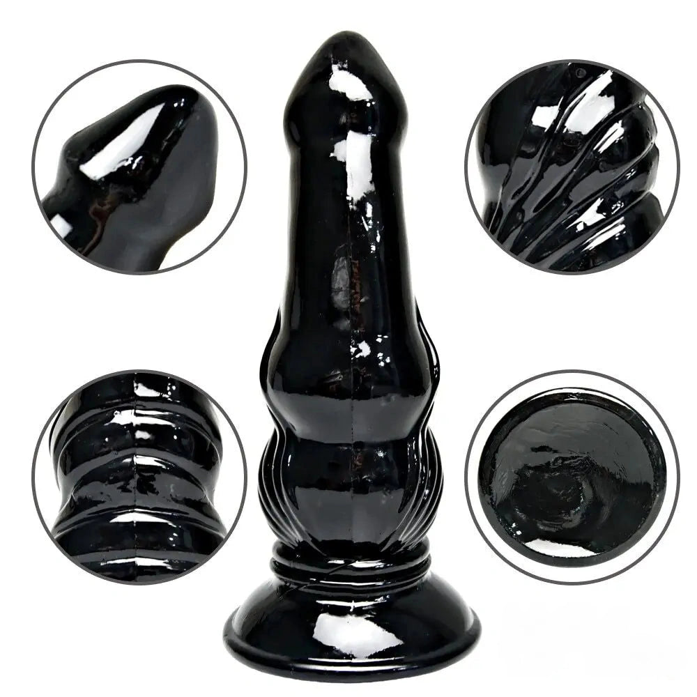 6.4in 8.4in Fantasy Big Black Dildo For Male Female Anal Vaginal Sex