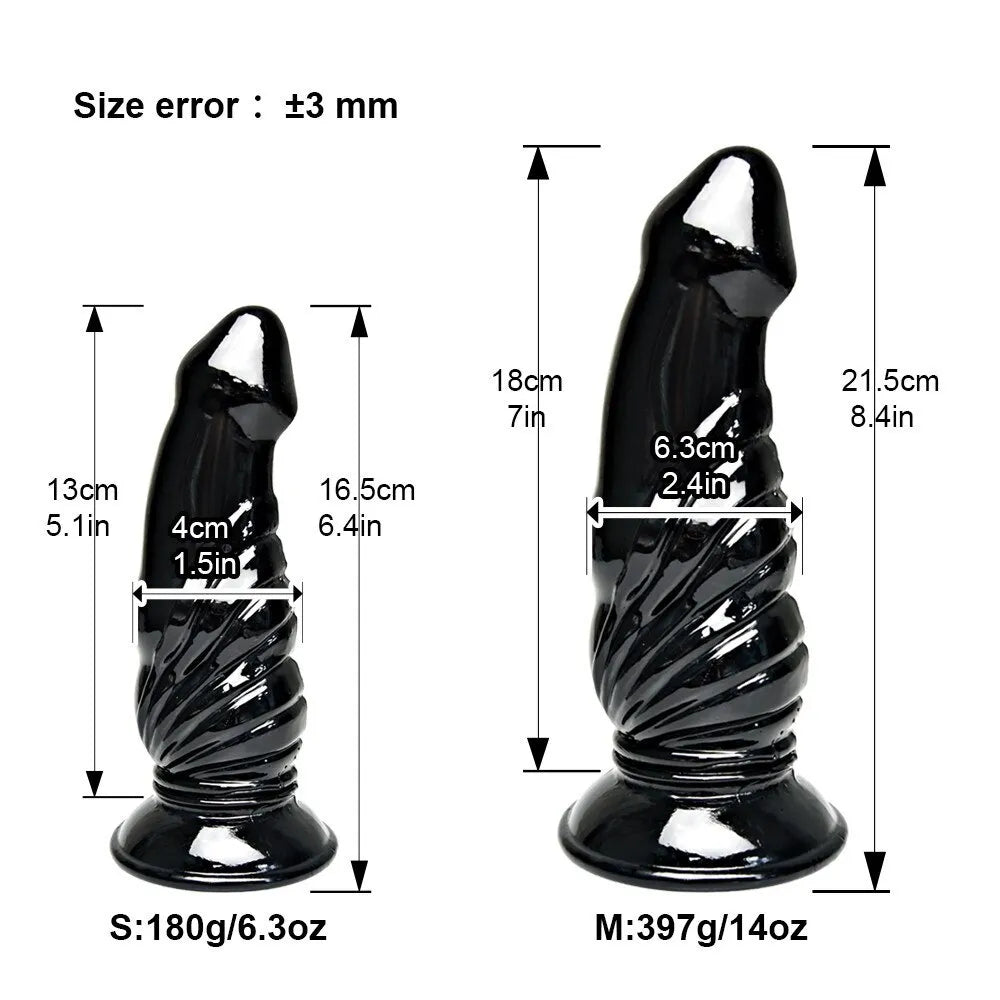 6.4in 8.4in Fantasy Big Black Dildo For Male Female Anal Vaginal Sex