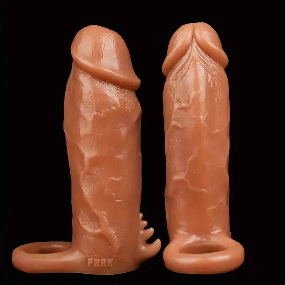 6.4in Colorful Soft Silicone Sleeve Hollow Skin Feeling Dildo Sheath